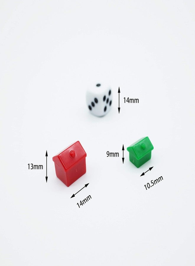 FOIBURELY 46 Pieces Game Replacement Pieces Games Hotels Houses and Dice, Game Set of Plastic - Image 2